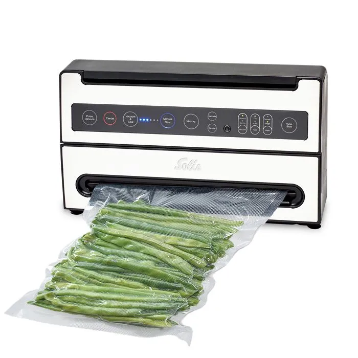 Machine Sous Vide Alimentaire - Sous Videuse Alimentaire - Compartiment du Rouleau - Gris - VertiVac Plus 5703 Solis-0