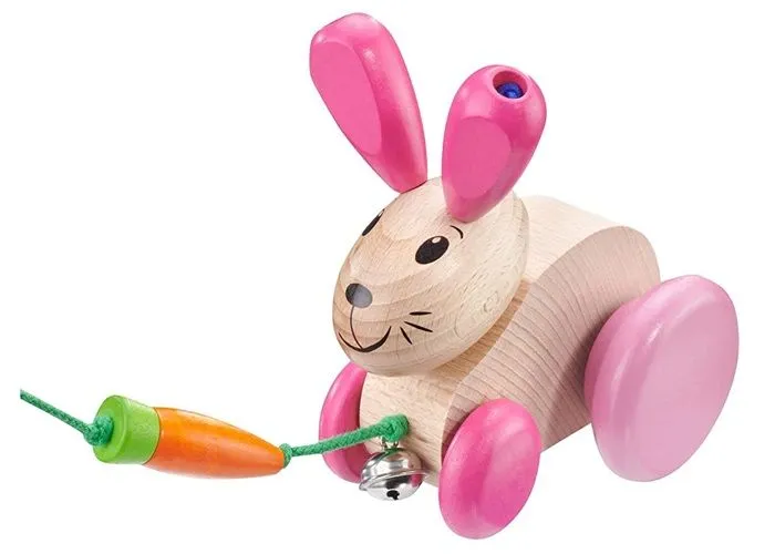 Selecta - Hanna Hoppel lapin en bois à tirer - SCHMIDT-0