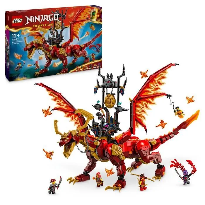 LEGO® NINJAGO® 71822 Le dragon source du mouvement - Jouet de ninja avec 6 minifigurines-0
