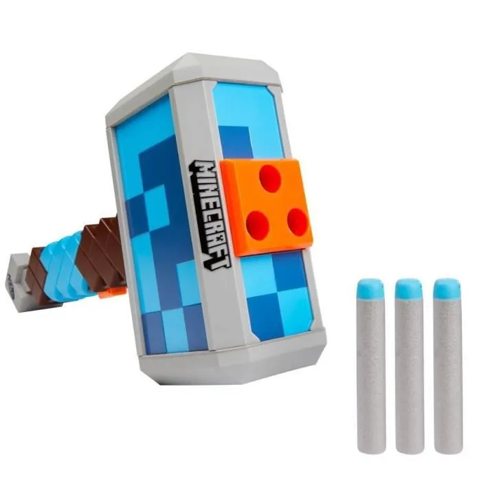Nerf Minecraft - HASBRO - Marteau lance-fléchettes Stormlander - Capacité 3 fléchettes-2