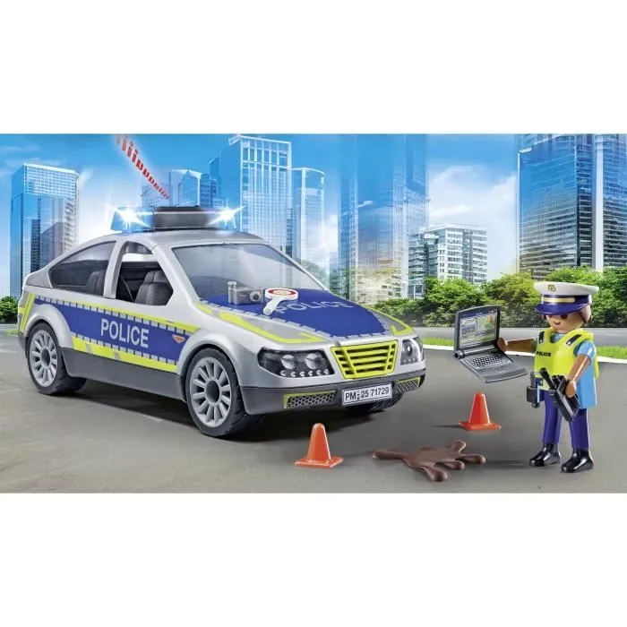 PLAYMOBIL 71729 Voiture police avec sirène et gyrophare, Action Heroes, Les policiers, 24 pièces, Dès 4 ans-2