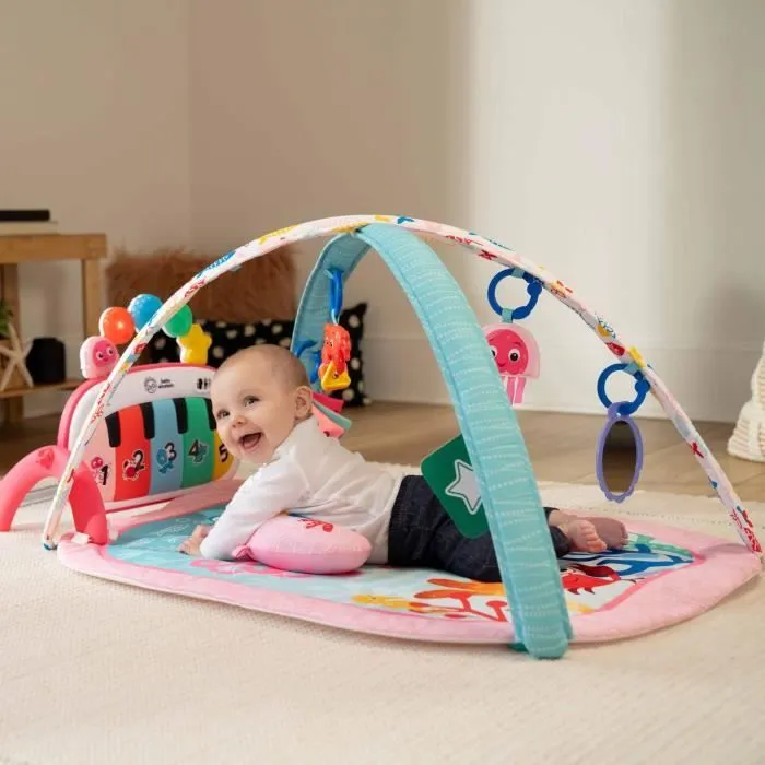 BABY EINSTEIN Tapis de sol éveil bébé fille évolutif 4-en-1 -Kickin’ Tunes- jouet piano, arche jouets sensoriels, multilingue-4