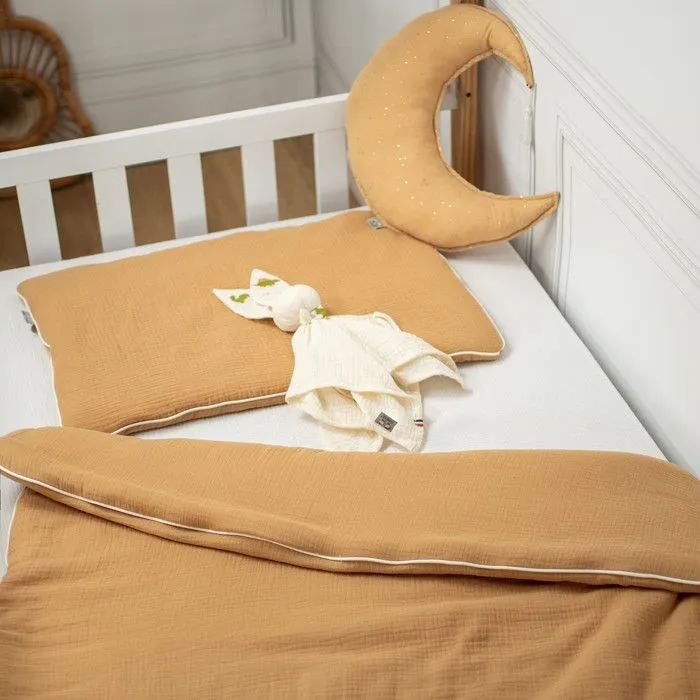 Couette et oreiller prêt à dormir Jeanne 140 x 100 cm Camel-3