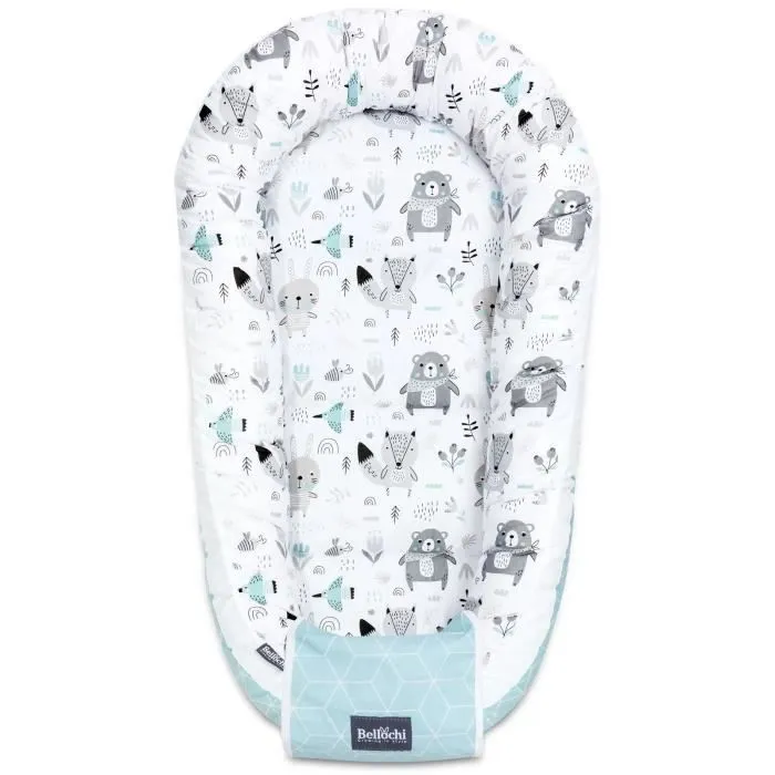 Bellochi Reducteur de Lit Bebe Cale Bebe pour Lit Cocon Bebe - 100% Coton 90 x 60cm - Nid de Bebe Baby Nest - Animaland-1