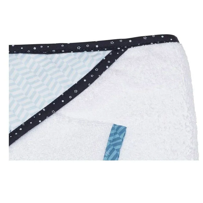 Cape de Bain et Gant 75x75cm en coton blanc-2