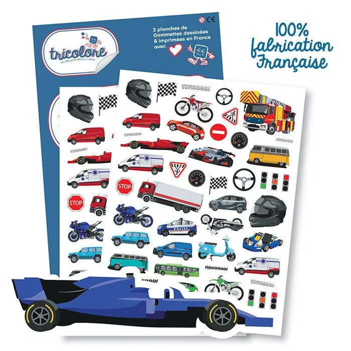 Gommettes - Voitures - Motos - Camions - 100 pièces-0