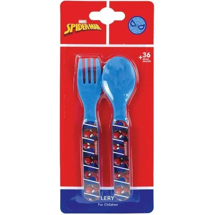 Lot vaisselle - FUN HOUSE - SPIDERMAN - Verre, assiette Ø22 cm et Ø16 cm, couverts, gourde et boite goûter-6