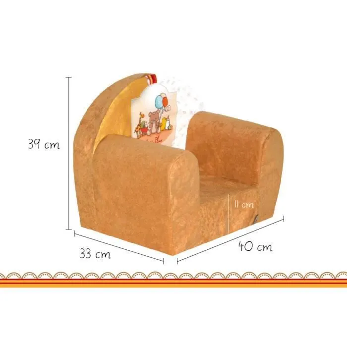 Mini-fauteuil club enfant Fortisline motif Happy Place-1