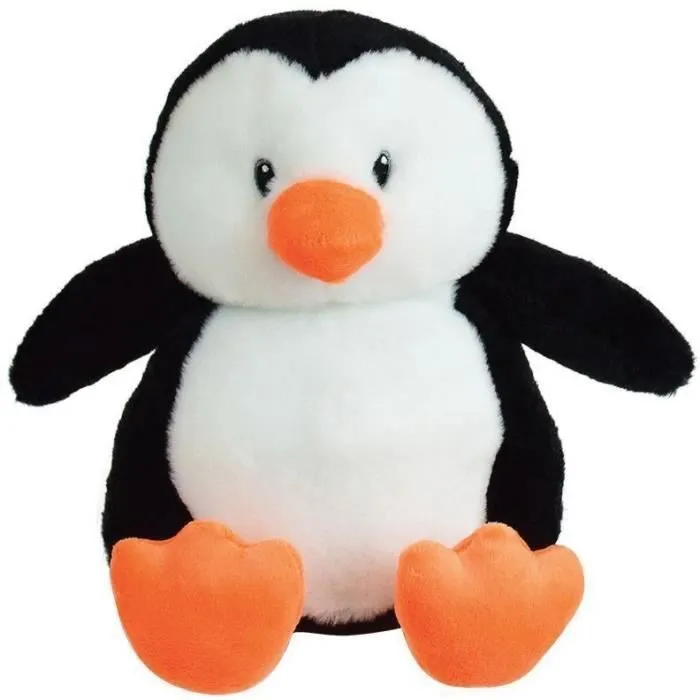 JEMINI Peluche bouillotte Pingouin - A chauffer au micro-ondes micro perles d'argile +/- 19 cm-1