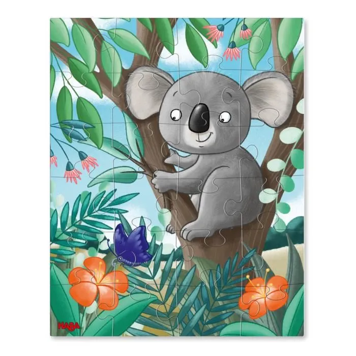 Puzzle Koala, Luiaard & Co HABA - Ensemble de 3 puzzles de 24 pièces chacun - Pour enfants dès 3 ans-1