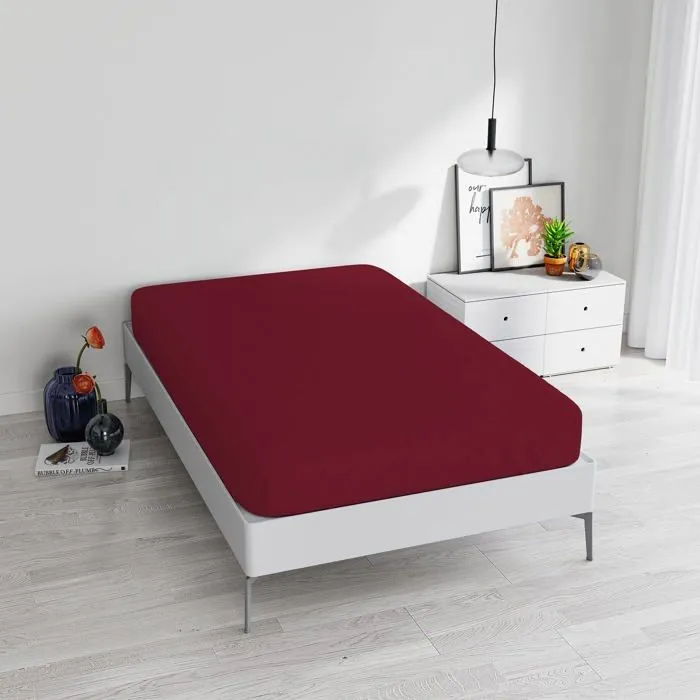 Drap plat Max color - SOT22Bordeaux-Singolo 90x200-2