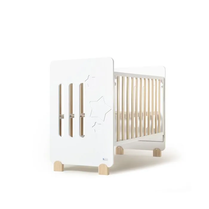 Interbaby - CUNA15 - Lit Bébé pour Matelas 60x120-Etoile-Nature Color-1