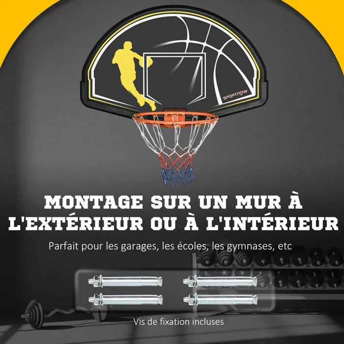 SPORTNOW - Panier de Basketball - PE - 70x110x90cm - Noir-4