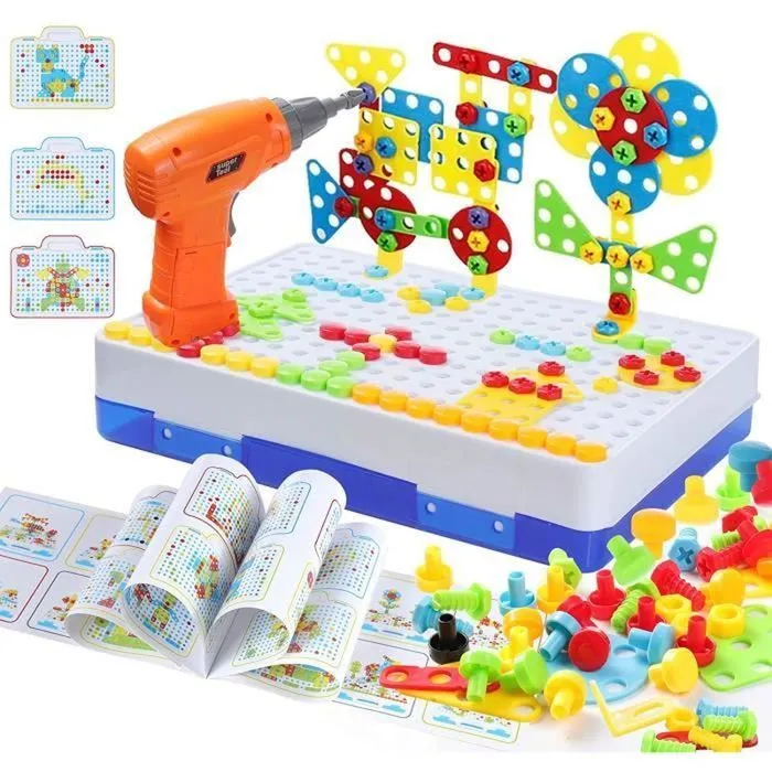 Jeu de construction - PIMPIMSKY - 237 pièces - Perceuse électrique - Jouet éducatif - Montessori-0