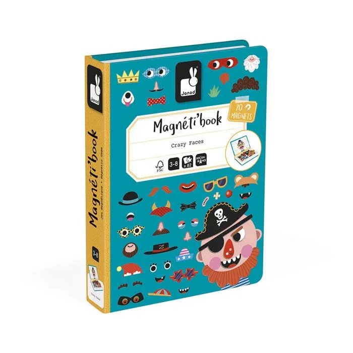 Magnéti'Book Crazy Faces Garçon, 70 Magnets-0
