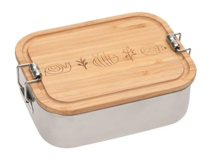 Lässig Boîte à déjeuner argenté marron pour fille et garçon - Lunchbox Stainless Steel Bamboo Garden Explorer 150379-0