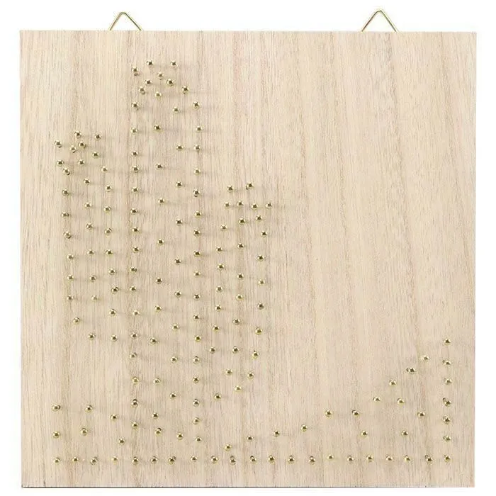 Kit complet de string art - Décoration murale - Tableau cactus - Bois - Multicolore - Intérieur-1