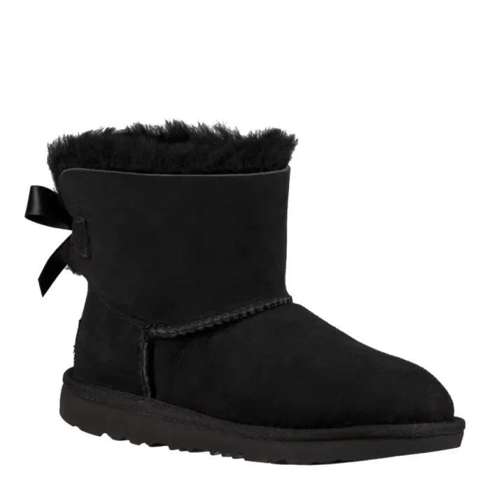 Botte Enfant - UGG - Mini Bailey Bow II - Noir - Peau de mouton - Noeuds de satin-1