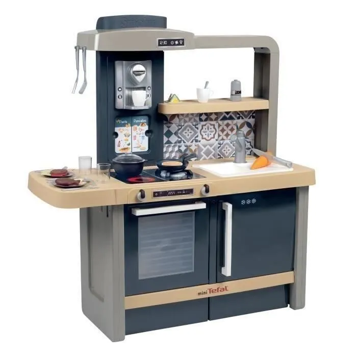Cuisine évolutive Tefal de Smoby - Pour enfants dès 3 ans - Avec plinthes amovibles - 31 accessoires inclus-0