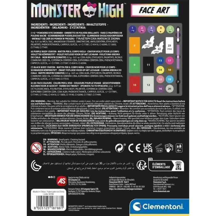 Monster High Coffret Maquillage - Clementoni - Palette contentant des poudres, fards, crayons-5