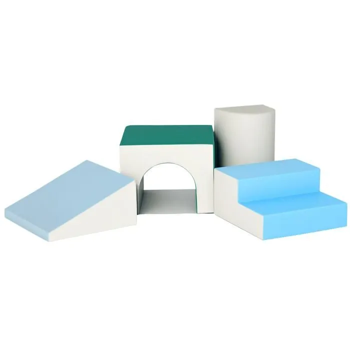 4PCS Module motricité bébé HOMCOM parcours motricité bébé en mousse EPE pour enfants d'âge préscolaire, multicolore-0