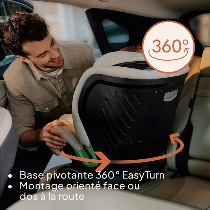 Siège-auto évolutif 40-150cm LIONELO Harmony iSize - Pivotant 360° - ISOFIX - 60% bambou - Groupe 0+/1/2/3 - Rouge brique-3