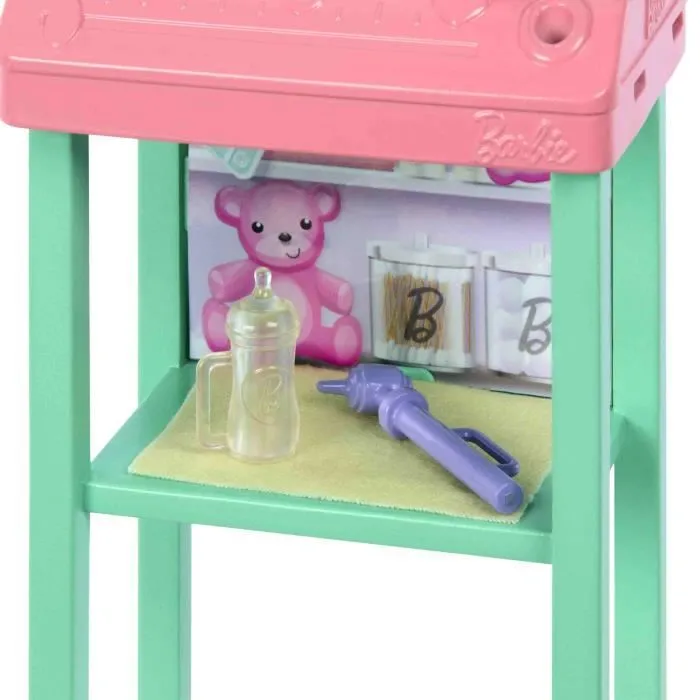 Barbie-Coffret Barbie Pédiatre-Poupée Blonde Et Poupée Bébé - 3 ans+- JCR72-2