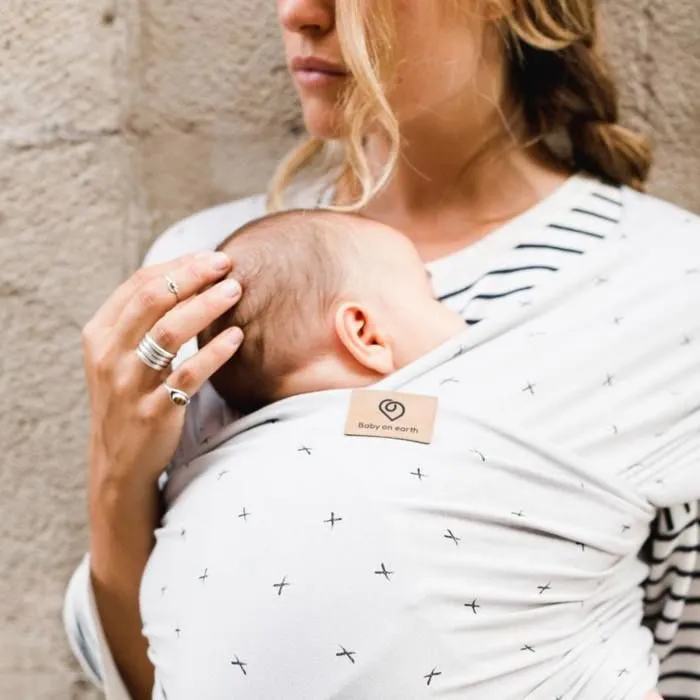 Echarpe de portage extensible Baby on Earth Crosses-5