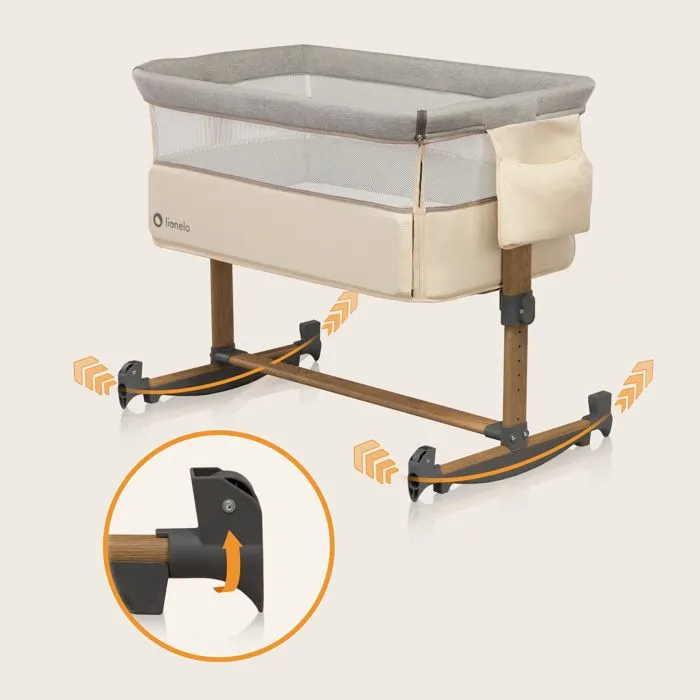 LIONELO Leonie - Lit évolutif cododo avec matelas - De 0 Kg à 9 Kg - Hauteur et inclinaison réglables - Beige-3
