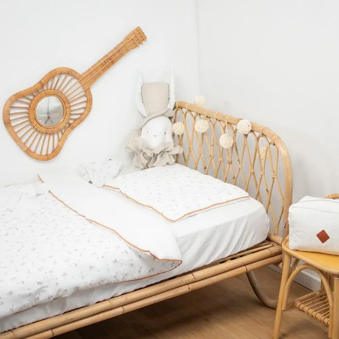 Couette et oreiller prêt à dormir gaze de coton Melody 140 x 100 cm Blanc-2
