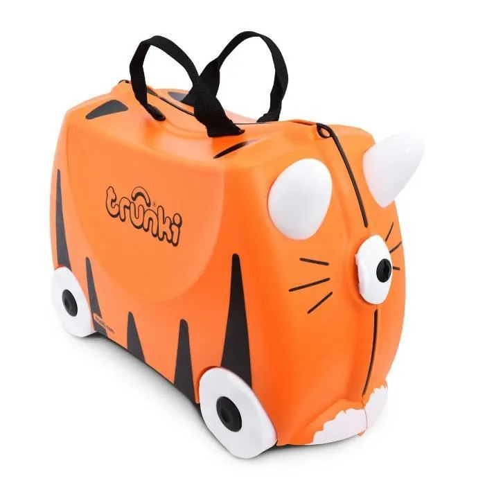 Valise à Roulettes pour Enfants Trunki - Tipu le Tigre - Orange - Rigide - 46x30x21cm-0