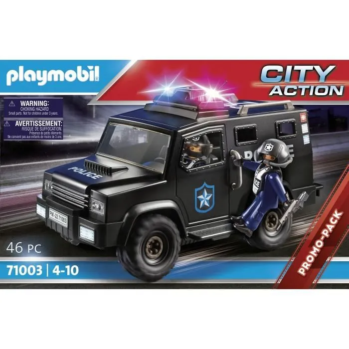 PLAYMOBIL - 71003 - Fourgon de police des forces spéciales - Contient 2 personnages et des accessoires-5
