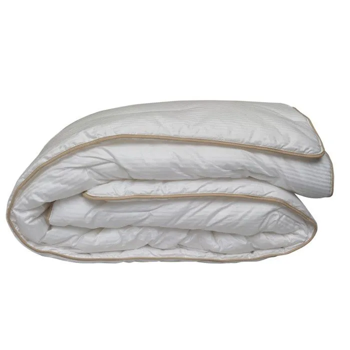 Couette "Fjord Grand Hotel" Chaude Satin de coton rayé Lestra - Blanc - 240 x 280 cm pour lit 180 x 200 à 200 x 200 King size-0