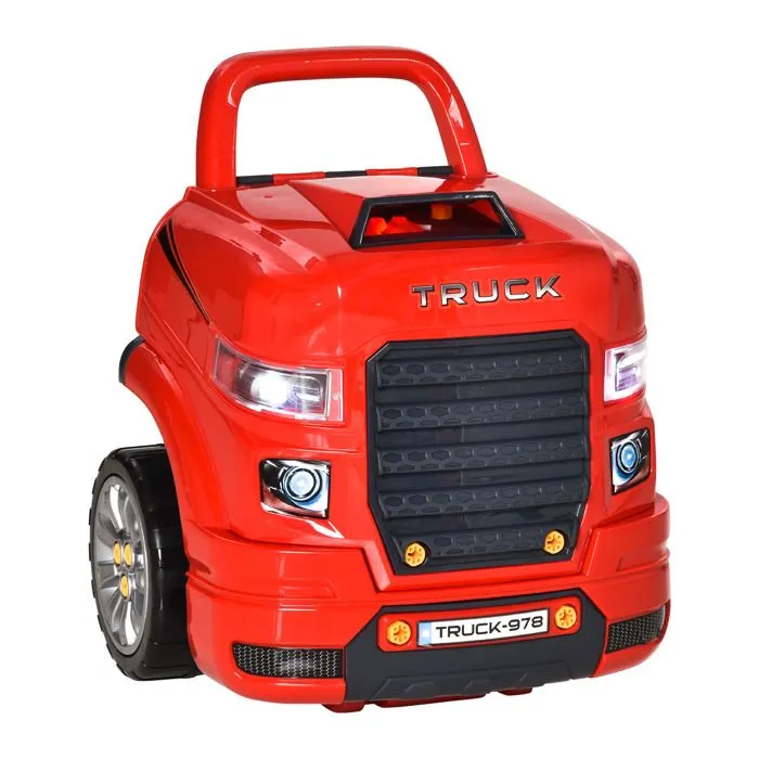 HOMCOM - Bloc moteur de voiture - PP - 40x39x47cm - Rouge, Noir-0