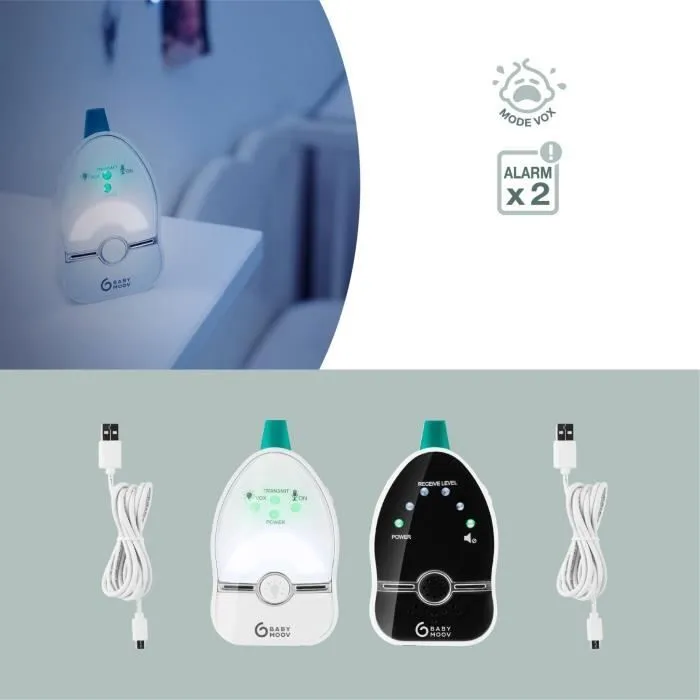 Babymoov Babyphone Audio Easy Care, Faible Emission d'Ondes & Economie d'énergie, Labellisé Long Time, Portée 500m-3