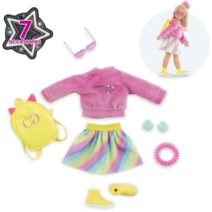 Accessoires poupée - COROLLE - Dressing fluo - Pour poupée mannequin 28 cm - 7 accessoires - Dès 4 ans-1