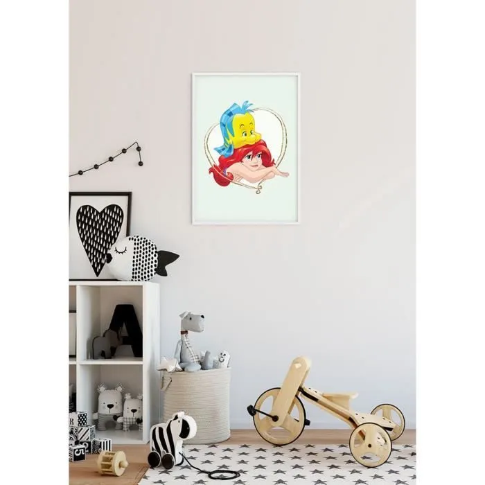 Poster Disney La petite sirène - Ariel et polochon portrait 50 cm x 70 cm Multicolor-1