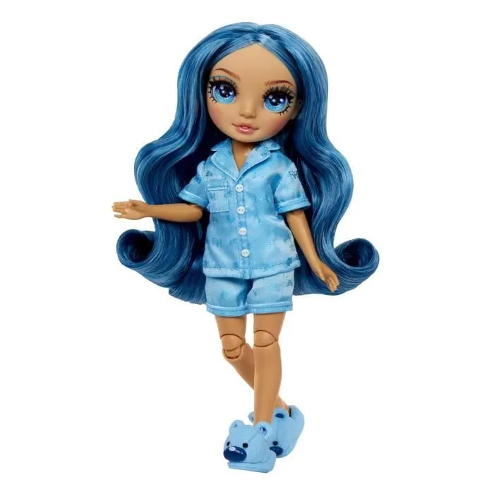 Junior High Pyjama Party - Poupée mannequin articulée 22 cm - Skyler (Bleue) - Nombreux accessoires - à partir de 4 ans-0