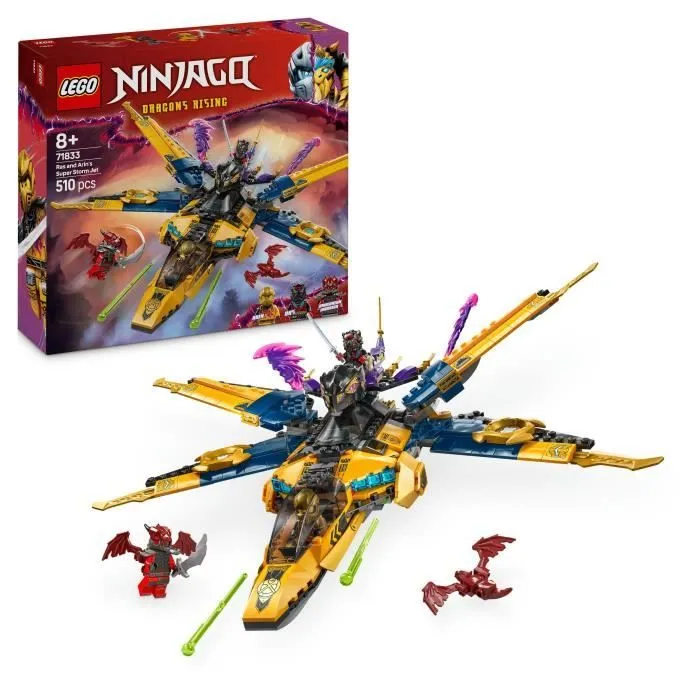 LEGO NINJAGO 71833 Le super avion tempête de Ras et Arin - Jeu de construction dès 8 ans-0