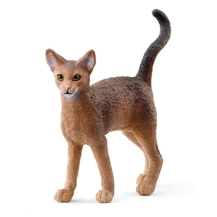 Figurine - SCHLEICH - Chat Abyssin - Pelage brun clair - Farm World-0