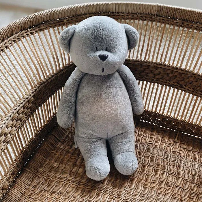 Veilleuse Moonie - Ours douceur sons & lumières - Gris - Rechargeable USB-1