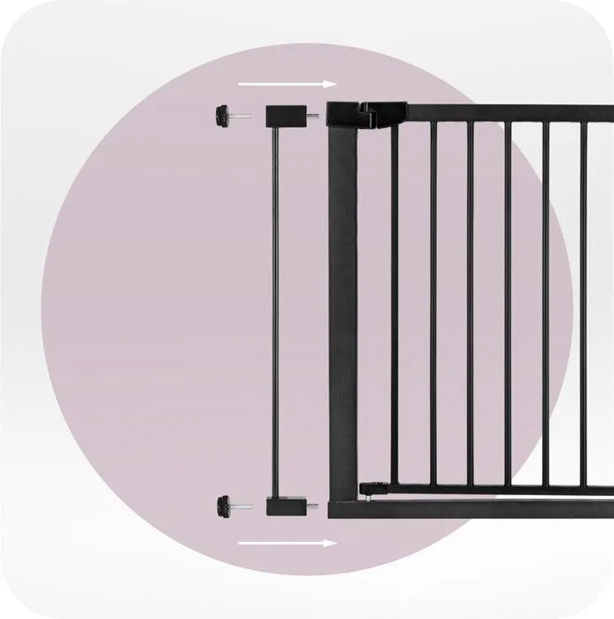 MoMi PAXI PLUS – Barrière de sécurité – Barrière escalier pour enfant 75-82cm (max 103cm) - Installation Facile sans Vis – Noir-1