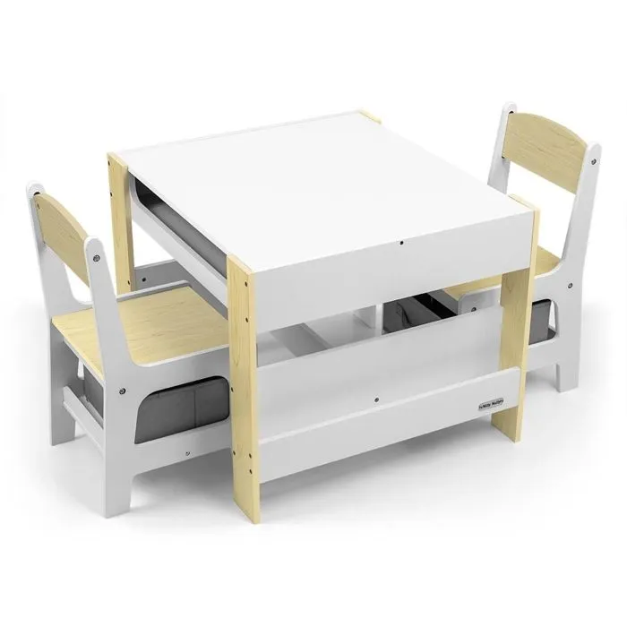 Table et chaises - MILLY MALLY - Sven Natural - Bois massif - 2 places - Bureau enfant-0