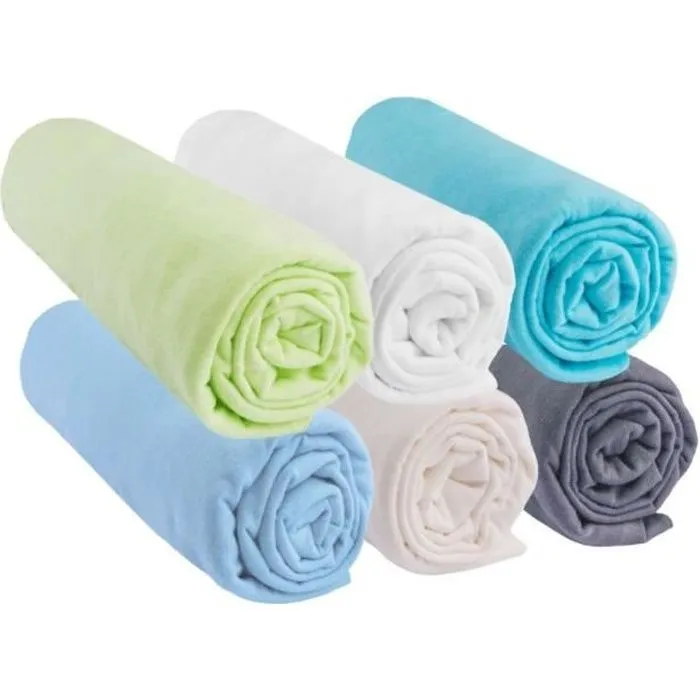 Drap housse bébé OCÉAN - EASY DORT - 40x80/40x90 - Coton - Bleu - Lot de 6-2