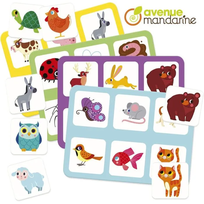 Loto Animaux familiers - Mandarine - Jeu éducatif - Intérieur - Enfant - Mixte - 24 mois - 2 ans-1