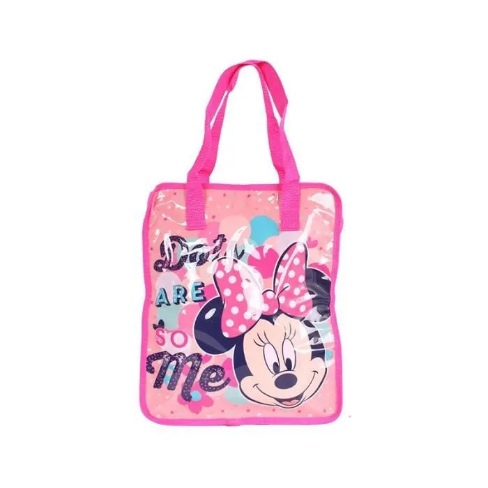 Sac à Main - Disney - Minnie - Zippé - Rose - Pour Fille-0