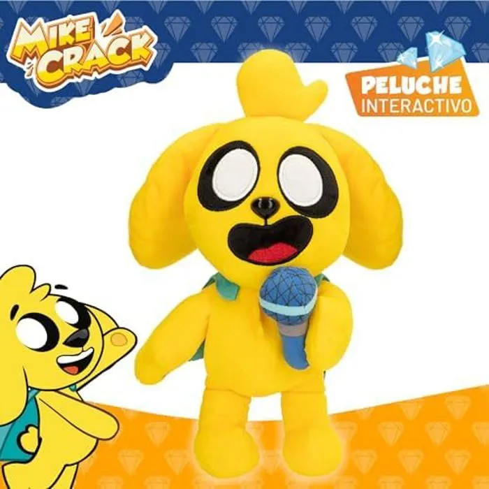 ColorBaby Mikecrack 85423 Peluche Interactive Chien Mike avec Musique, Enregistrement et Lecture vocale, Jouet Personnage Youtube,-1