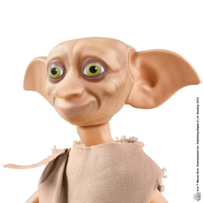 Harry Potter - Poupée Dobby l'Elfe de maison avec Tunique en Tissu et Accessoire Chaussette - Poupée Figurine - Dès 6 ans-2