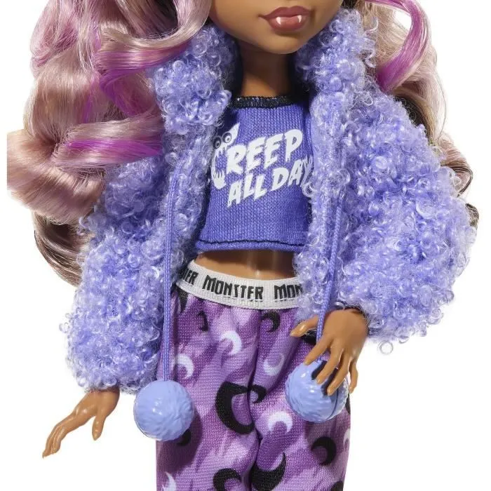 Monster High-Coffret Soirée Pyjama Clawdeen Wolf-poupée et accessoires HKY67-4