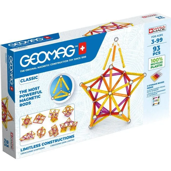 273 Geomag Classic Recycled 93 pcs - Kit de Construction Magnétique Écologique et Créatif - Jeux de construction - Unisexe-1
